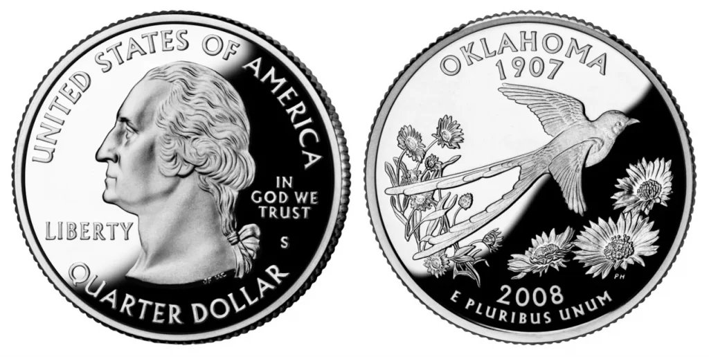 2008-S Silver Proof Oklahoma Quarter