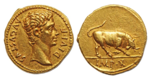 عملة أوريوس للإمبراطور أغسطس